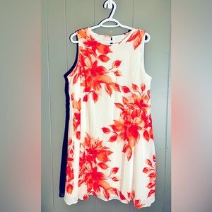 Beautiful Jessica Howard Size 16 Off White Floral Knee Length Dress!